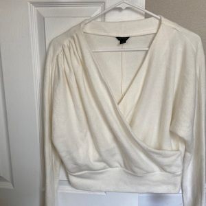 Ann Taylor white wrap sweater